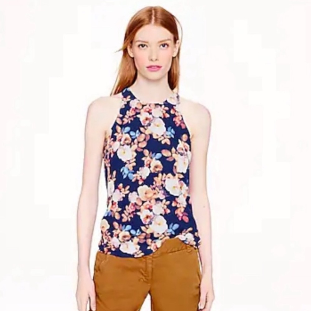 J.Crew Silk Floral Blouse - Racerback - size 6